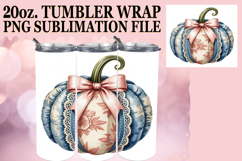 Vibrant Hearts 20oz tumbler wrap, Pumpkin Watercolor Product Image 1