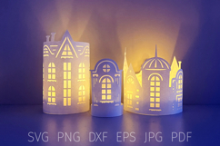 Christmas houses lantern svg bundle, paper template Product Image 7