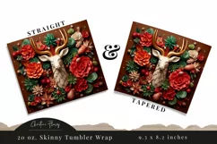 3D Western Christmas Deer Tumbler Wrap PNG Product Image 3