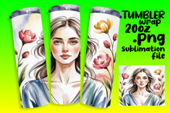 LUXURIOUS 20oz PNG Tumbler Template , Beauty Woman Product Image 1