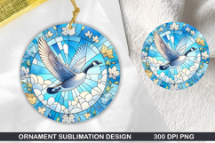 Cute Gull Stained Glass Ornament PNG, Digital Download File Product Image 1
