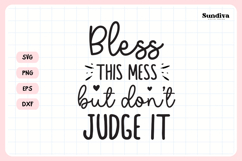 Funny Dish/Kitchen Towel Quote SVG | Bless This Mess Product Image 3
