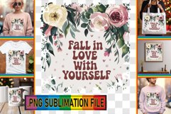 Elegant TSHIRT PNG Art, Flower Quote Product Image 1