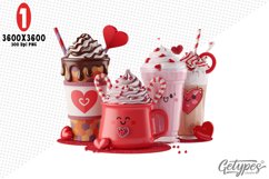 Valentine Coffee Sublimation Clipart - High Quality Design Product Image 1
