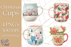 Christmas Hot Cocoa Mug Clipart PNG, Holiday Cup Art Product Image 1