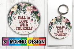 Radiant Sublimation Circle Ornaments, Flower Quote Product Image 1