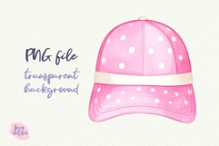 Polka-Dot Visor Hat Pink Womens Golf Cap Pink Golf Clipart Product Image 1