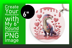 Lovely Circle Design Car Coaster PNG , Cute Dino Product Image 1