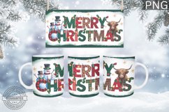 Merry Christmas Mug Wrap - Christmas Mug Sublimation Product Image 1