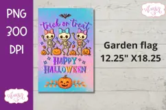 Happy Halloween Garden Flag Sublimation PNG, Trick or Treat Product Image 2