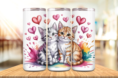 Valentine’s Day Cute Cat Couple Tumbler Wrap PNG Big Bundle Product Image 6