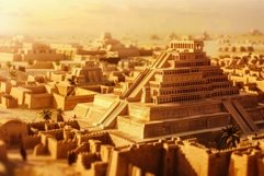 Ancient mesopotamian cityscape at sunset Product Image 1