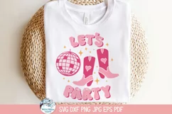 Let's Party SVG | Cowgirl Boots & Disco Ball Party Graphics Product Image 3
