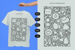 Social Media Doodle T-shirt | SVG Product Image 1