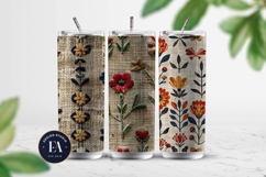 Scandinavian Embroidery Pattern | Jute Floral Texture Product Image 2