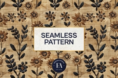 Scandinavian Embroidery Pattern | Jute Floral Texture Product Image 3
