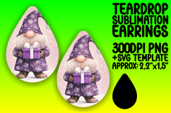 Charming Teardrop Earrings Template for DIY , Gnome Product Image 1
