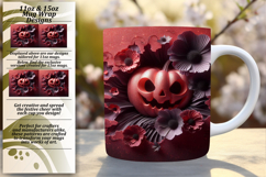 Creative 11oz Mug Wrap Png Artwork , 3D Pumpkin Product Image 1
