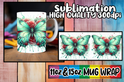 Whimsical evenings 11oz 15oz sublimation wrap, Butterfly Product Image 1