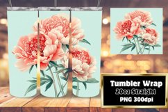 20oz Watercolor Floral Tumbler Sublimation Wrap Design Product Image 1