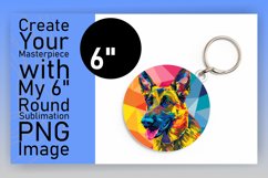 Unique Abstract Dog Round Design Keychain Product Image 1