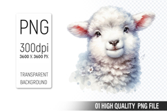 Cute Baby Sheep, Animal Sublimation Clipart PNG Product Image 1