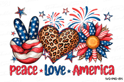 Peace Love America Svg | 4th of July Svg | Svg Cut Files Product Image 1