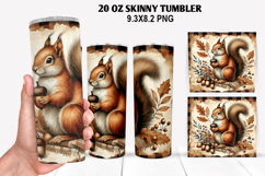 Squirrel Skinny Tumbler 20oz Wrap Design, Animal Tumbler Wra Product Image 1