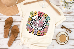 Cute Easter Vibes Clipart, Happy Easter Sublimation PNG Product Image 3