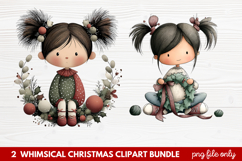 Whimsical Christmas Clipart | Cute Festive Holiday PNG Product Image 1
