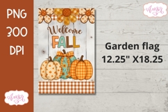 Welcome fall garden flag sublimation design, Fall pumpkins Product Image 2