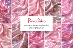 Pink Silk Digital Paper Kit Rococo Valentine Patterns Product Image 1