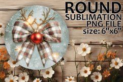 Sweet Circle Keychain Design PNG, Holiday Bow Product Image 1