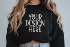 Black Gildan 18000 Sweatshirt Mockup,G18000 Crewneck Sweatsh Product Image 1