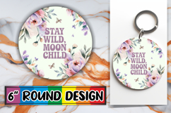 Timeless Keychain Round Style, Flower Quote Product Image 1
