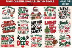 Funny Christmas PNG Sublimation Bundle | 30 Holiday Designs Product Image 1