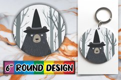 Halloween Boho Animal Round Design Autumn Keychain Product Image 1