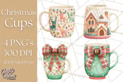 Christmas Hot Cocoa Mug Clipart PNG, Holiday Cup Art Product Image 1