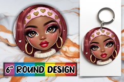 Cheerful Coaster Round Design PNG, Love Girl Product Image 1