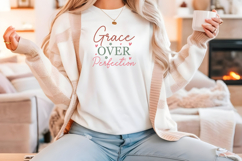Christian Quote SVG - Faith Saying | Grace Over Perfection Product Image 3
