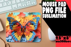 Butterfly Bliss Sublimation Mouse Pad - 3D Design Product Image 1
