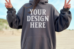 Indigo Blue Gildan 18500 Hoodie Mockup, G18000 Hoodie Mod Product Image 1