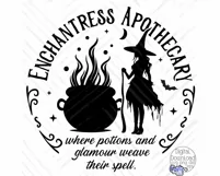 Enchantress Apothecary | Round Halloween Svg | Door Hanger Product Image 2