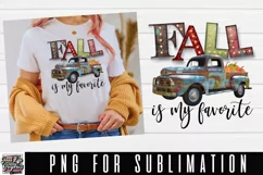 Old truck fall sublimation design for tshirts Product Image 2