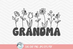 Floral Grandma SVG | Sweet Grandmother's Day Gift Design Product Image 4