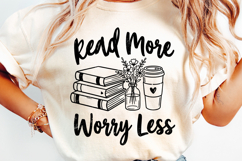 Read More Worry Less PNG Book Lover Reading Product Image 6