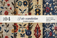 Scandinavian Embroidery Pattern | Jute Floral Texture Product Image 1