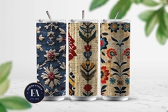 Scandinavian Embroidery Pattern | Jute Floral Texture Product Image 2