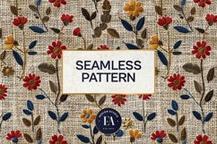 Scandinavian Embroidery Pattern | Jute Floral Texture Product Image 3