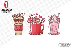 Valentine Coffee Sublimation Clipart - High Quality Design Product Image 1